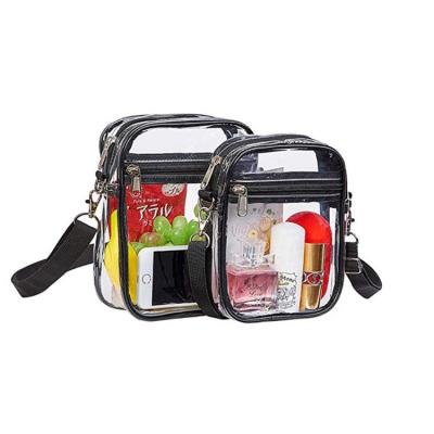 China High Quallity Pvc Clear Crossbody Bag Gym Portable Waterproof Beach Change Bag Transparent Plastic Single Messager Bag With Shoulder Strap for sale