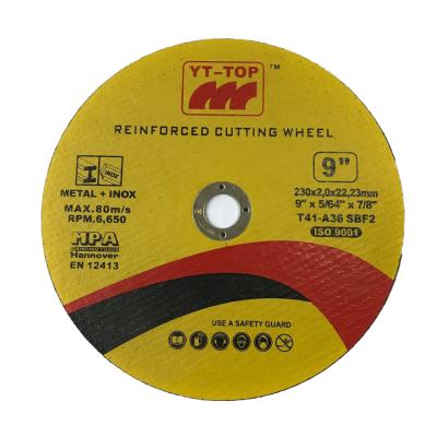 China Iron Wholesale Supplier 9 Inch 230mm Cutting Disc Steel / Stainless Steel / Stainless Steel for sale