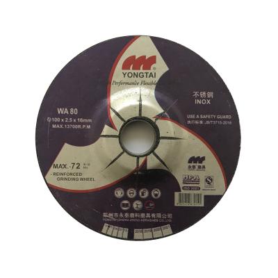 China Inox Factory Price Flat Grinding Wheel Size 4 Inch Grinding Wheel For Stainless Steel for sale