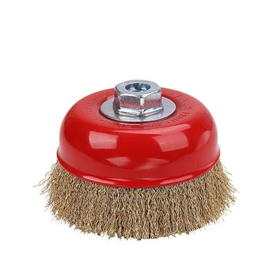 China High Quality Cleaning Cup 4inch 100mm Crimped Wire Brush For Angle Grinder for sale