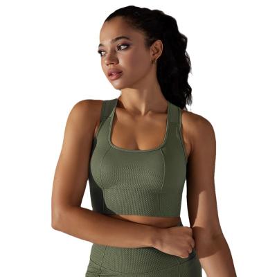 China Breathable New Custom Best Seller Fitness Sportswear Padding Yoga Comfortable Backless Crop Plus Size Supportive Sports Bra for sale