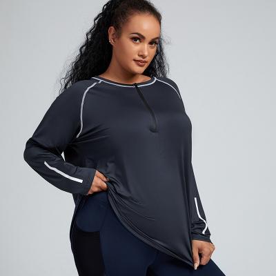 China Breathable 4XL High Quality Fitness Workout Shirts Loose Open Back Gym Running Yoga Sports Women Long Sleeve Shirt for sale