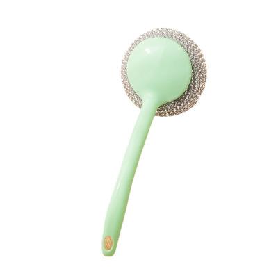 China Detachable Kitchen Pot Brush Cleaning Brush Viable Gold and Silver Wire Detachable Washing Ball for sale