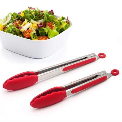 China Viable Kitchen Barbecue Food Staple High Temperature Resistant Silicone Food Baked Household Food Fried Steak Stainless Steel Staple for sale