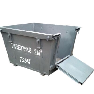 China Q235 T95M 2m3 steel skip bins metal stacking drop bins with doors for sale good quality for sale