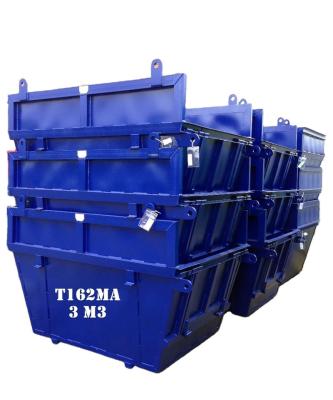 China Q235 T162MA 2.9m3 steel marrel skip steel dumpster bins dump truck recycling containers foe sale for sale