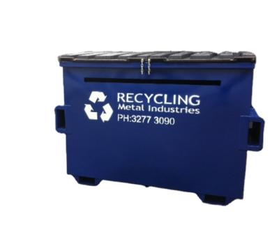 China Refuse collector TG03D 3 m3 front lift bin outdoor metal garbage bin for sale wooden scrap recycle bin on wheels for sale