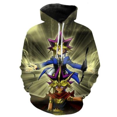 China 2022 Anti-wrinkle Anime YuGiOh pullover plus size custom 3d logo teen print design unisex hoodie to figure new custom hoodie design for sale