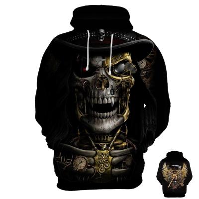 China 2022 New Skull Jewelery Cotton Tattoo Hoodies Women/Men Long Sleeve Jacket Ghost Bag Women/Men Anti-Shrink Jacket for sale