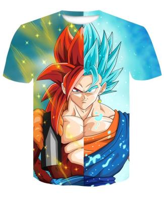 China Anti-wrinkle 3d print dragon ball z dragon ball z costume boys/girls white t-shirt boys/girls harajuku t-shirt summer t-shirt for sale