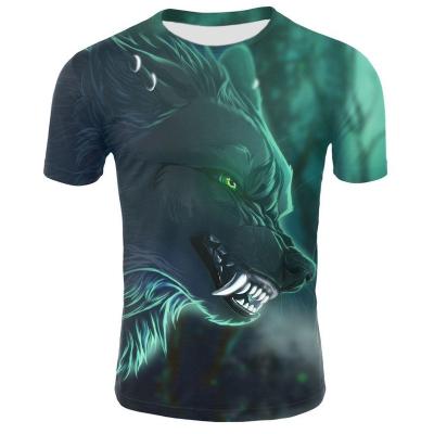 China Anti-Wrinkle Brand Wolf Black T-shirt Tattoo Ladies/Social Wolf Ring Dildo Boys/Girls T-shirt Men's T-shirt for sale