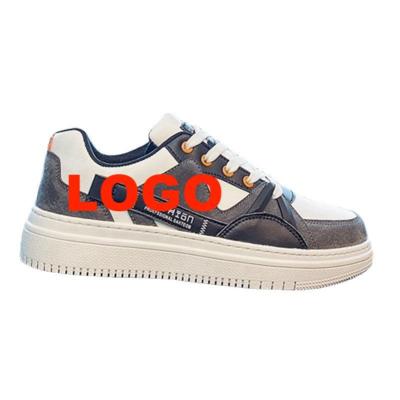 China Fashion Trend Factory Logo Sneakers Men Leather Fashion Casual Shoes Custom Full Shoes Famous Brands Custom Made Shoes for sale