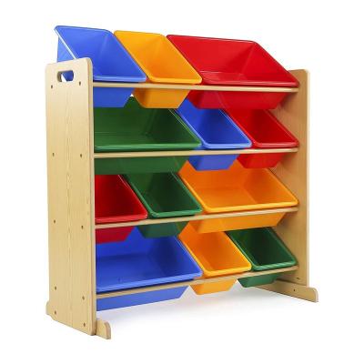 China Sustainable Kids Toy Storage Organizer With Removable Plastic Bins for sale