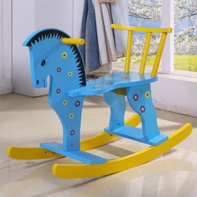 China Easy To Assemble Baby Safe Wooden Kids Outdoor Rocking Horse Riding Horse Toy for sale