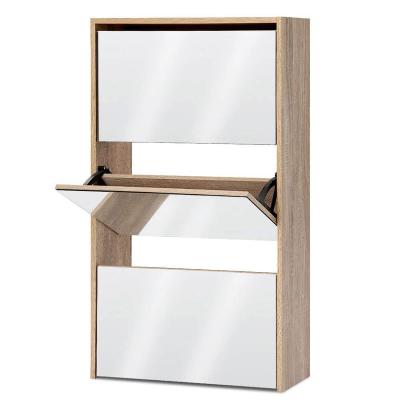 China Durable Space Saving Home Furniture Mirrored Shoe Box For Sale for sale