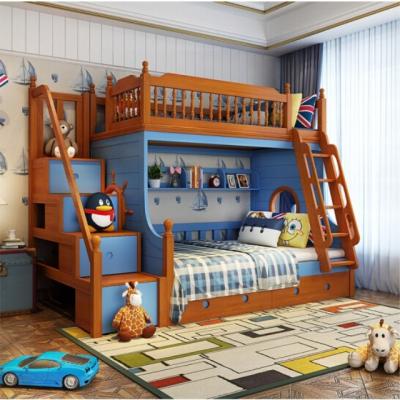 China Modern Mediterranean Style Kids Beds Bedroom Furniture Solid Wood Set for sale