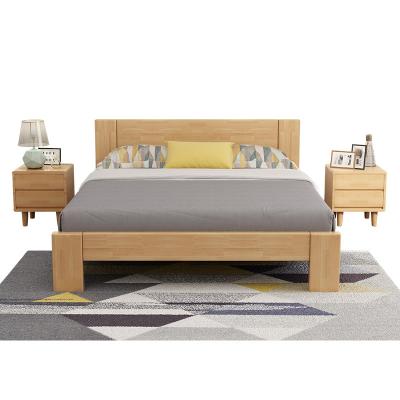 China Modern Solid Wood Double Bed Latest Designs With Natural Box Color for sale