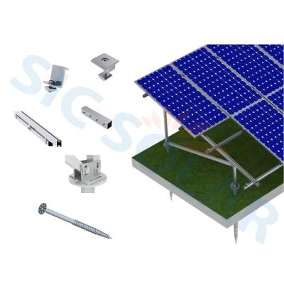 China Q235B PV Ground Mounting Kit Solar Panel Support Bracket N Type Aluminum Structure for sale