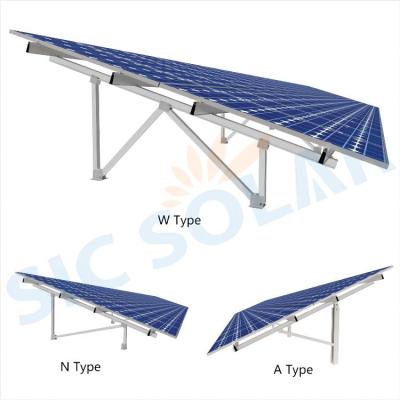 China Q235B 10KW 25KW PV Ground Support Structure Aluminum Solar Panel Bracket Earth Mounting System for sale