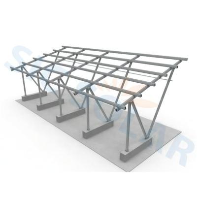 China & AL6005-T5; SUS304 10KW 50KW 100KW Car Shed Mounting Solar Panel Bracket N Type Parking Rack Structure for sale