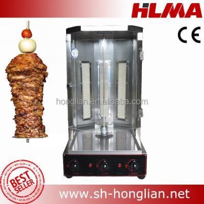 China Meat Processing 4 Burners LPG Stainless Steel Gas Shawarma Machine for sale