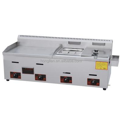 China Commercial Multifunctional Frying Chicken Gas Barbecue Grill With Fryer for sale