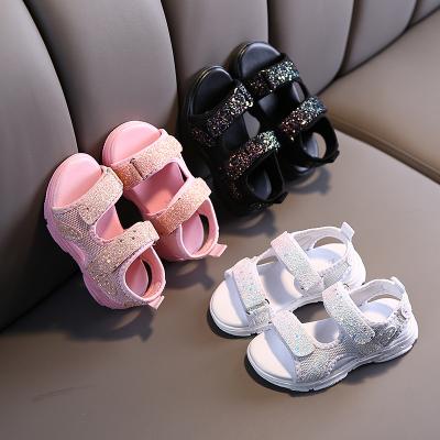 China Anti Silp Wholesale Little Girl Toddler Sandals PVC Sequins Shoes 2022 Girls Children for sale