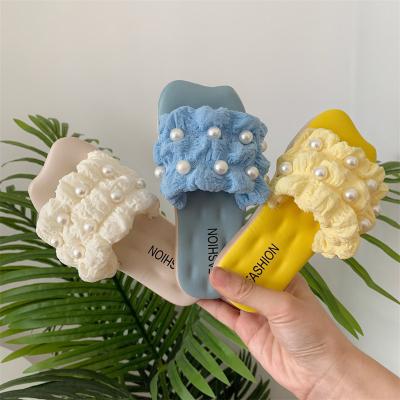 China New Little Princess Outer Wear Casual PVC Bead Kids Summer Sandals Slippers For Baby for sale