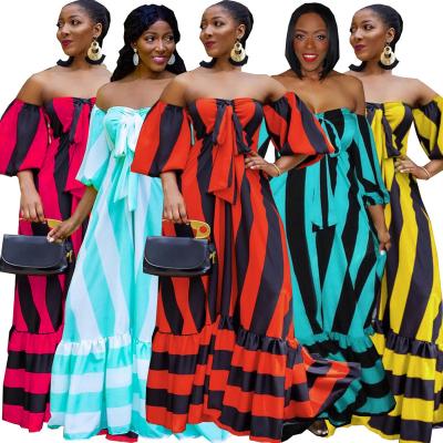 China Plus Size Anti-Static African Women Beach Party Wear Printing Long Maxi Dress Style Sexy Pleated Dresses for sale