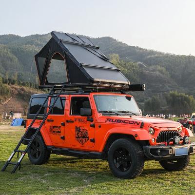 China Easy Install Triangle Roof Top Tent Aluminum Hard Shell Roof Top Tent Car For Camping for sale