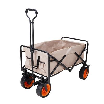 China Adjustable Handle Customizable Multi-functional Steel Camping Wagon Foldable Portable Folding Outdoor Wagon Trolley for sale