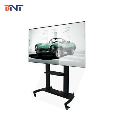 China Aluminum Alloy + Cold Rolled Steel Product 60 Star 86 Inch Mobile Touch TV Cart With Single Floor Stand Mobile TV Tray Screen Cart for sale