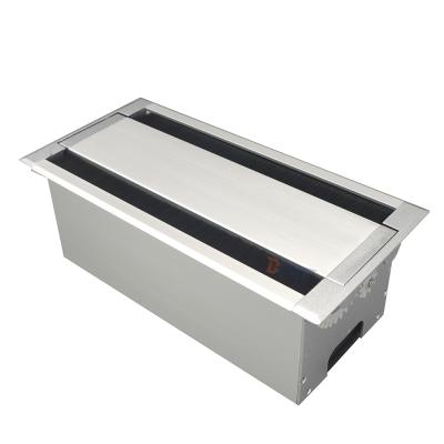 China BNT Modern Desktop Brush Flip Aluminum Alloy Cable Grommet Wire Table Top Storage Box Storage Box for sale