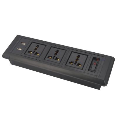 China Black Full Residential / General Purpose Conference Office Meeting Table Cabinet AV System Socket for sale