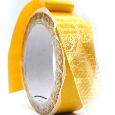 China Waterproof High Tensile Strength Reinforced Tape Waist Double Sided Quality Waterproof Grid Fiber Tape for sale