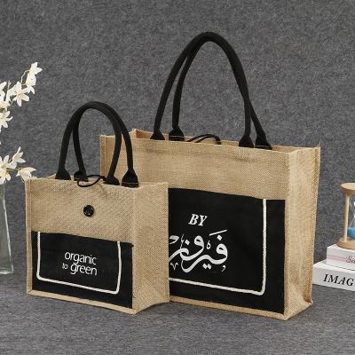 China Hot Selling Eco-friendly Reusable Natural Non Woven Canvas Cotton Tote Bag Jute Shopping Custom Logo Printed for sale