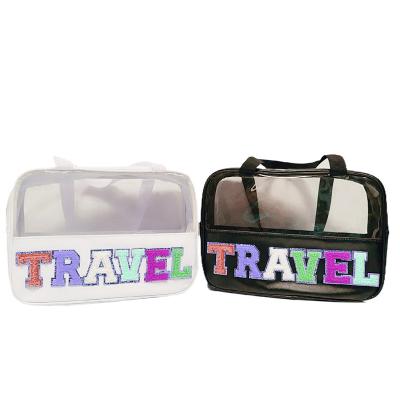 China Fashion Eco Free Sample Travel Transparent Waterproof Makeup Bag PVC Clear Cosmetic Bag for sale