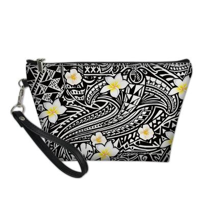 China Polynesian Fashion Print Women Makeup Bag Cosmetic Bags&Cases Waterproof Large Capacity Custom Cosmetic Portable Traveling Bag for sale