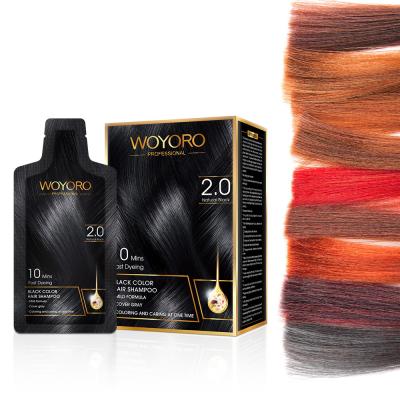 China 10 Minute  Instant Permanent 15ml Black Dye Hair Color Shampoo for sale