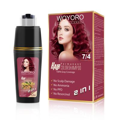 China Adult Herbal 320ml Permanent Hair Color Shampoo for sale