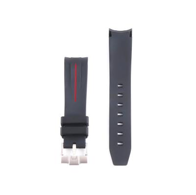 China Water Resistant/Fashion/Sports 20mm Silicone Rubber Watch Band Curved End Watchband For R-olex Watch Sub for sale