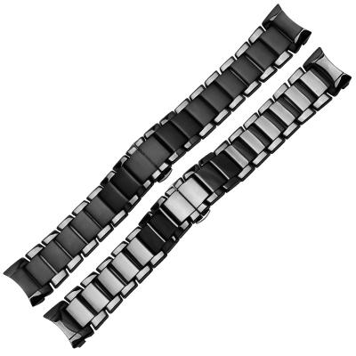 China Popular 22mm Mix Ceramic Steel 24mm For AR1451 AR1452 Watch Band For AR Watches Sam Sung S4 Curved S3 End Of Wrist Strap Brand Watch Band for sale