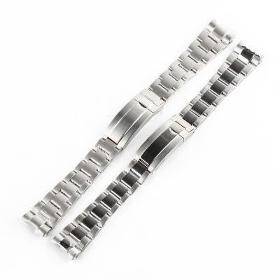 China Fanshion Minutetime Watch Band Men's 20mm Matte Brushed Stainless Steel Silver Slip Lock Buckle For 40mm Sub Case for sale