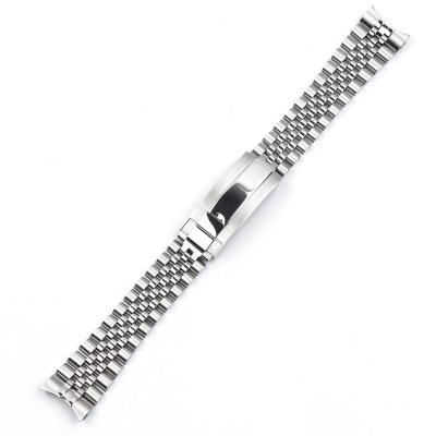 China High Quality Style Mens 1960s Strap Watch Band Fanshion Sport Minutetime Jubilee 20mm Stainless Steel Fold Buckle For 40mm Sub Case for sale