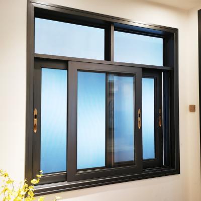 China LKC Folding Screen Sliding Window Seal Aluminum Rubber Casement Window For Home Double Glazed Sliding Window 3 Glass Tracks for sale