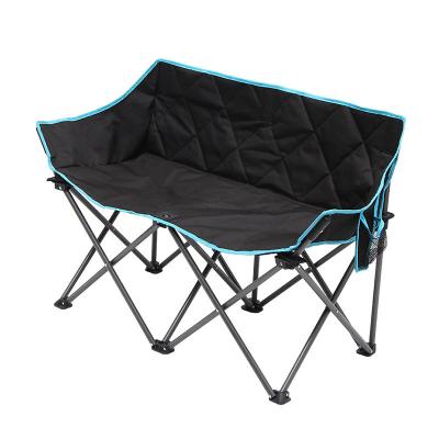 China SIVI Easy Carry Outdoor Aluminum Ultralight Portable Folding Camping Chair Double For Loveseat 2 Person Padded Armchair for sale