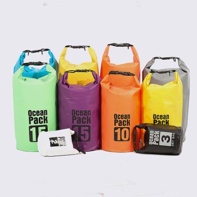 China Outdoor Waterproof Dry Bag Surfing Kayaking Swimming PVC Camping Boating Waterproof Bag Unisex for sale