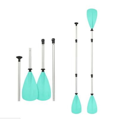 China 3 Pieces Aluminum Alloy Green Adjustable Paddle SUP Kayak Paddle Surf Unisex Paddle for sale