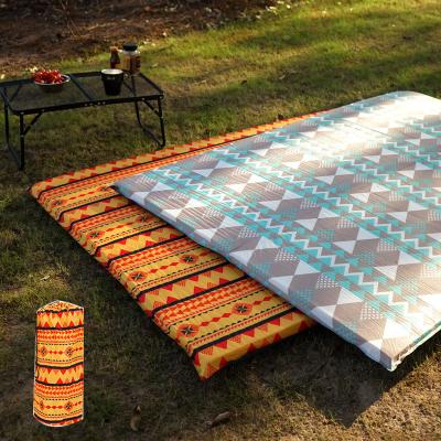 China PE Cotton Self Mat Inflatable Outdoor Self-Inflation Camping Air Mattress Thickened Mat For Two Person for sale