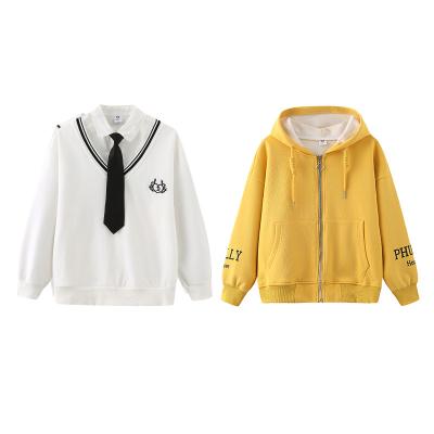 China Motion Style Kids Fall 2021 Girls Baseball Uniform White Blouse Two Coat Suits for sale